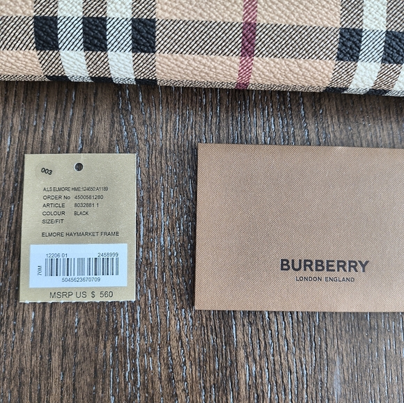 Burberry Haymarket wallet. Approximate measurements 7 1/2 W x 4 H. Great gift. - Picture 2 of 7